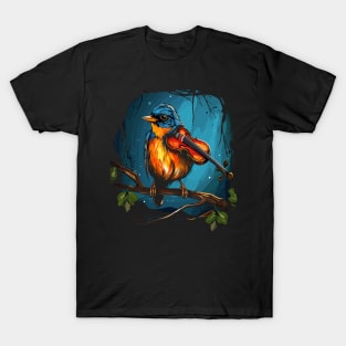 American Robin Playing Violin T-Shirt